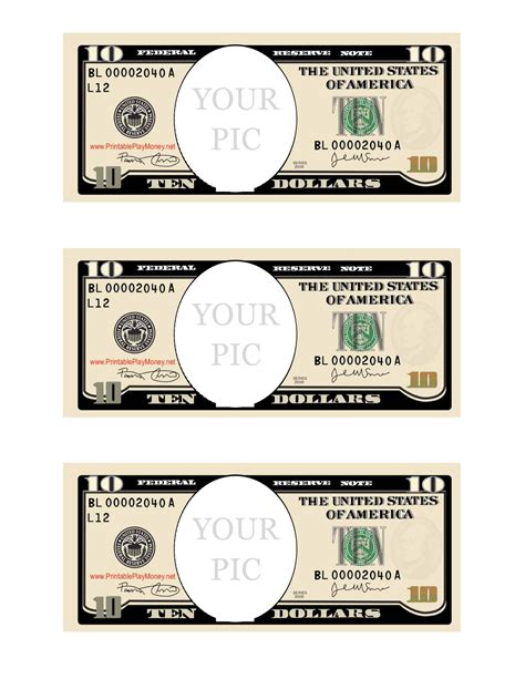 Fake money template cutting tips