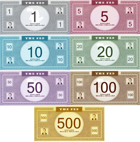 Fake money template for games