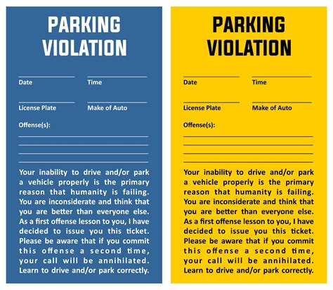 Fake Parking Ticket Template Gallery