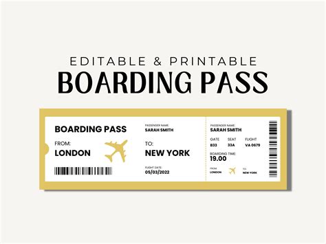 Fake Plane Ticket Template Example 5