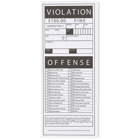 Fake Police Ticket Templates