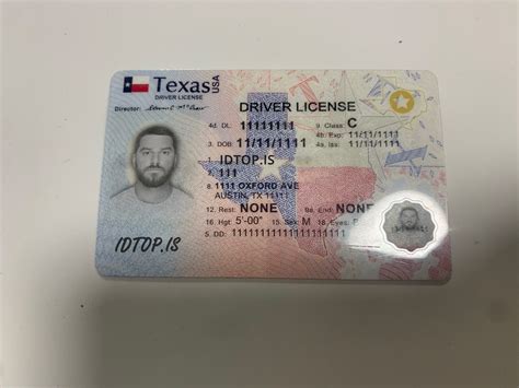 Fake Texas ID Template 2