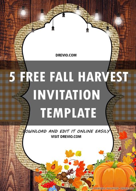 Fall birthday invitation templates with various designs