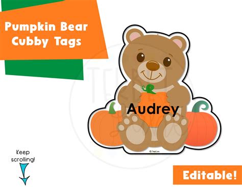 Fall cubby tags design