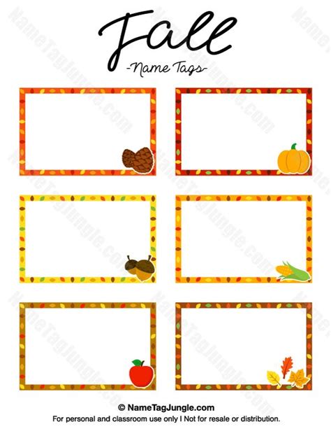 Fall cubby tags printable