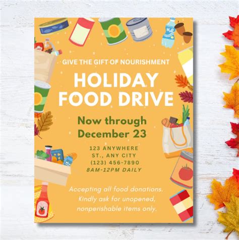 Fall Food Drive Flyer Template