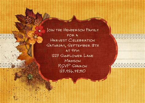 Fall Harvest Invitation Template