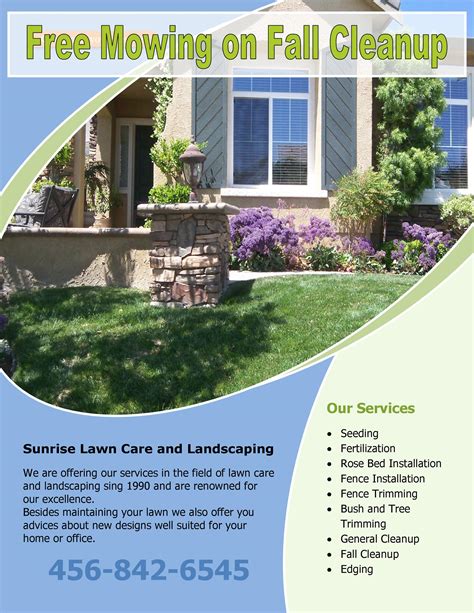 Fall Lawn Care Flyer Template 6