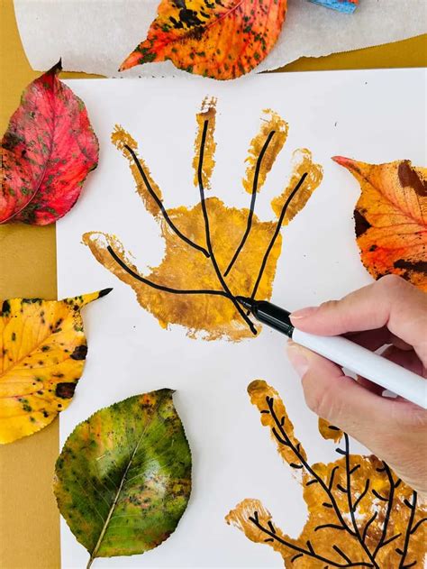 Fall leaf handprint poem printable