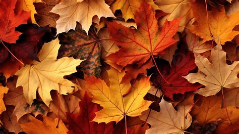 A fall landscape with changing leaves