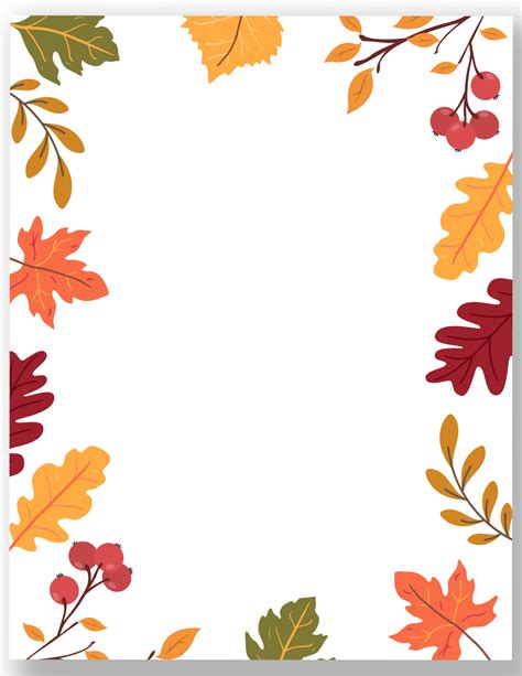 Simple fall leaves border template