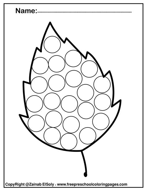 Fall leaves Do A Dot printable