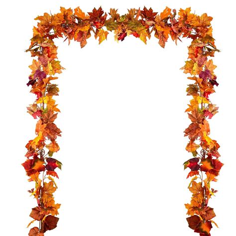 Fall leaves garland border template