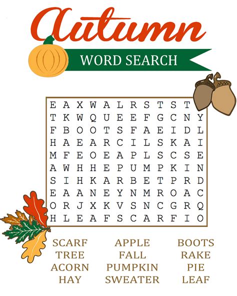 Fall-themed Word Search