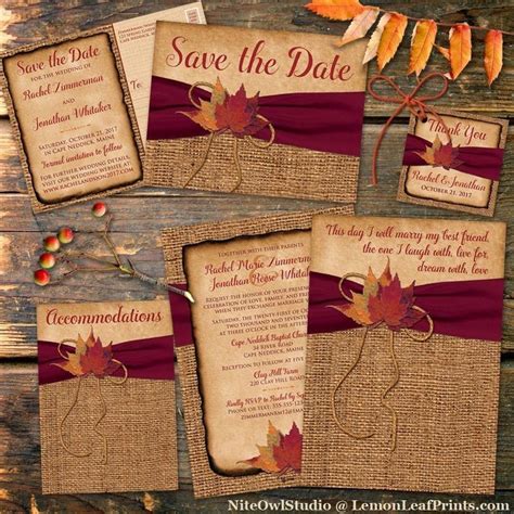 Fall Wedding Invitation Template 4