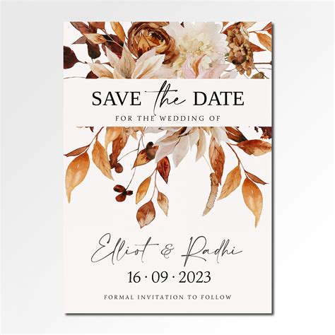 Fall Wedding Save The Date Template 1