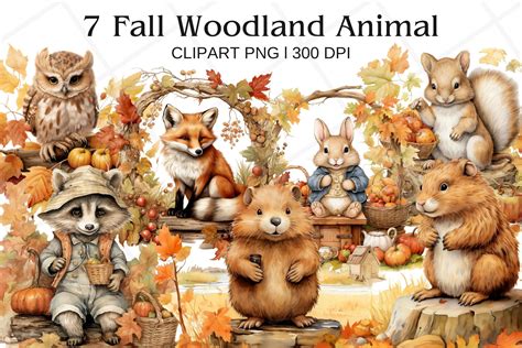 Fall woodland animals border template