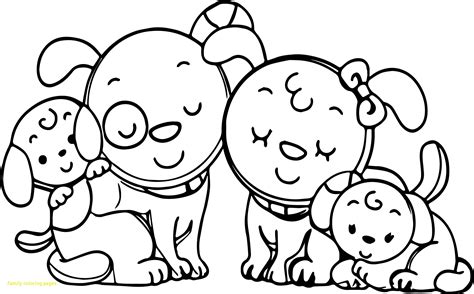 Family coloring pages with cute animals and characters