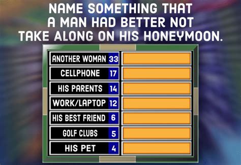 Family Feud Question Example