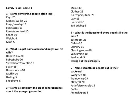 Family Feud Template Fun