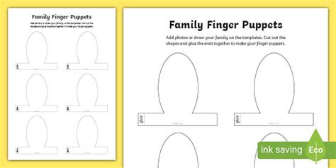 Family Finger Puppets Template