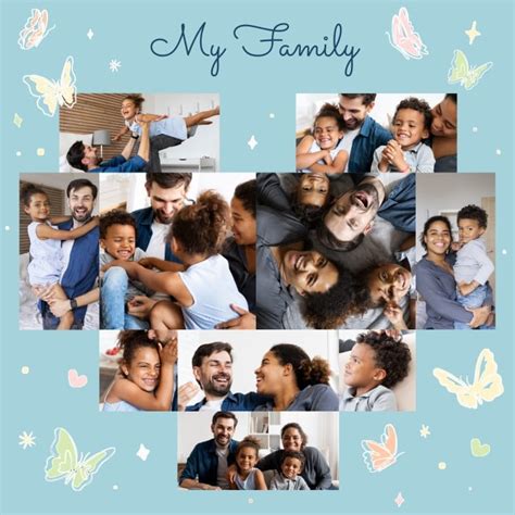 Family Heart Photo Collage Template