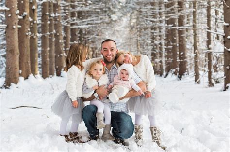 Family Holiday Portrait in Snow