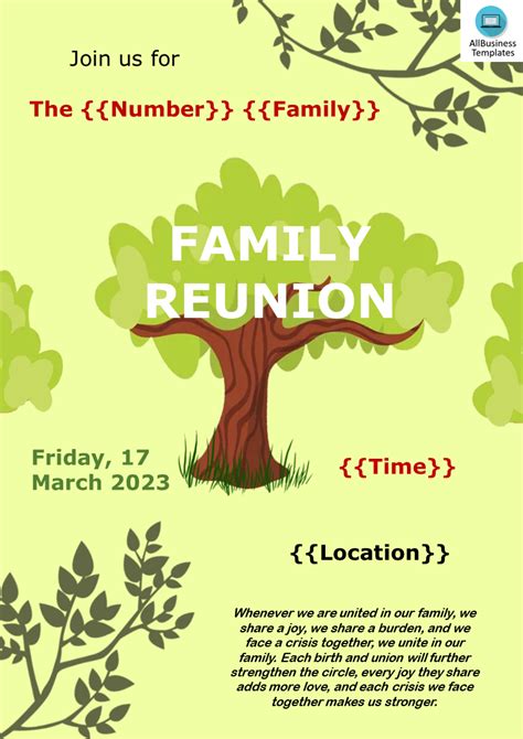 Family Reunion Flyer Templates PDF