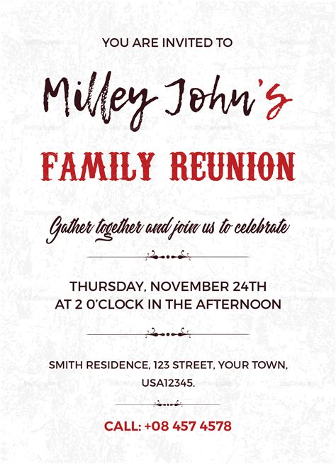 Family Reunion Invitation Template 4