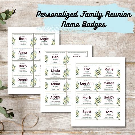 Family Reunion Name Tags Templates