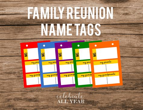 Family Reunion Name Tags Ideas