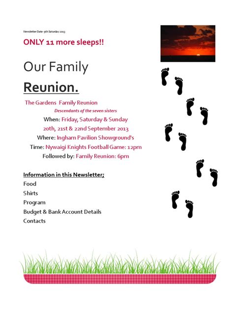 Family Reunion Newsletter Idea 7