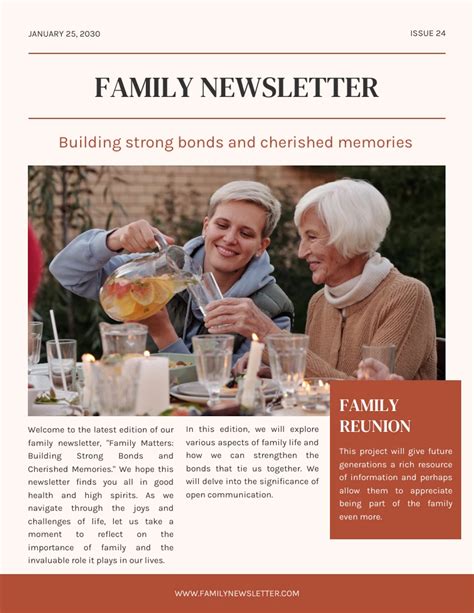 Family Reunion Newsletter Templates