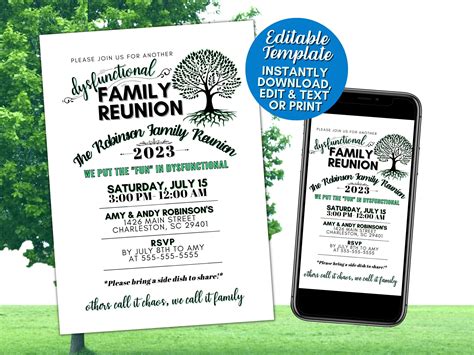 family reunion template microsoft word