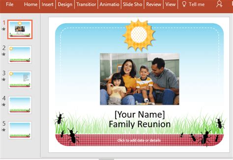 Family Reunion Template PowerPoint