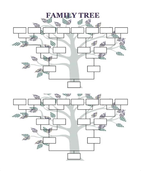 A blank family tree template with a customizable design