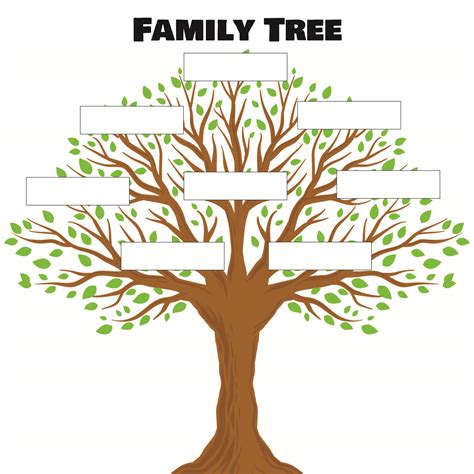 A linear family tree template with a straightforward design