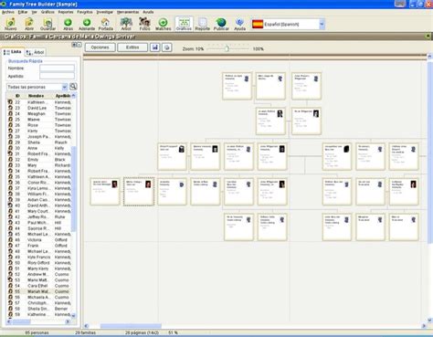 A screenshot of a family tree software program