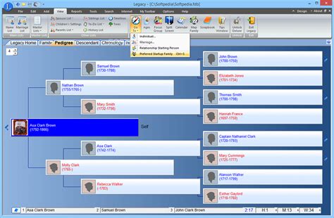 A comparison chart of different family tree software programs