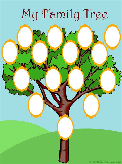 Example of a Descendant Chart Family Tree Template