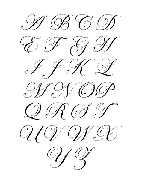 Fancy Cursive Alphabet Template