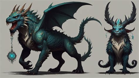 Fantasy creature illustration with characteristics and habits