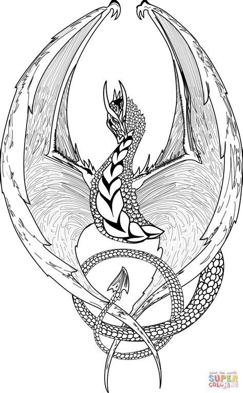 Fantasy dragon coloring page