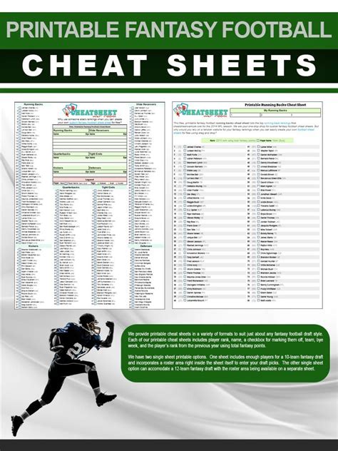 Fantasy Football Cheat Sheet Template