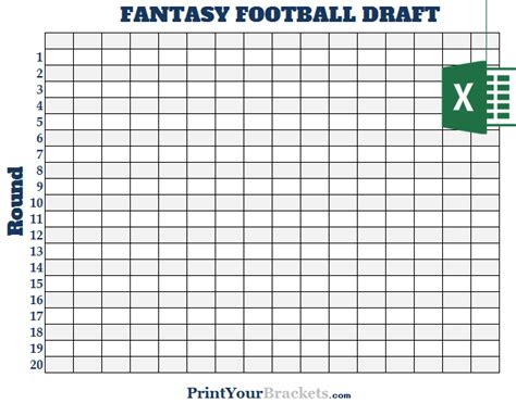 Fantasy Football Excel Draft Board Examples