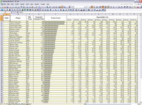 Fantasy Football Excel Template 6