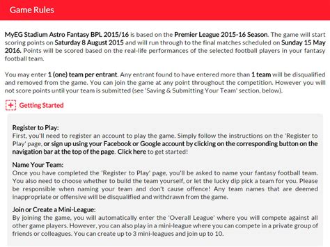 Fantasy Football League Rules Template 3