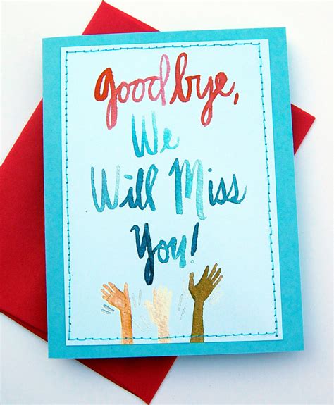 A farewell card with a beautiful design