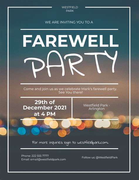 Farewell Flyer Template Editable