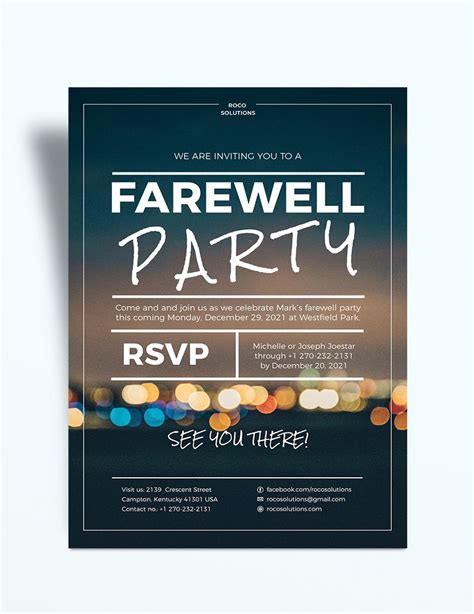 Farewell Flyer Template in Microsoft Word